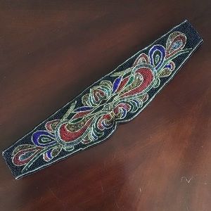 FINAL SALE Vintage Nordstrom Handmade Beaded Waist Belt (M)